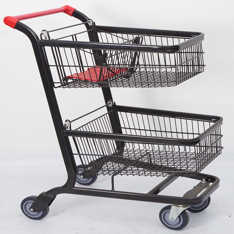 Home Improvement Stores - 2段式トロリーカート、業務用2層ショッピングバスケット、ホームセンター向け便利グッズ