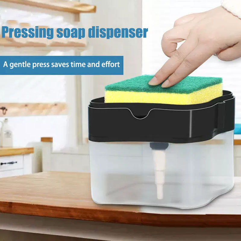 Home Improvement Stores - 液体石鹸ディスペンサー キッチンシンク スポンジプレス器具 キッチンアクセサリー ディスペンサー 洗剤ディッシュフィクスチャー