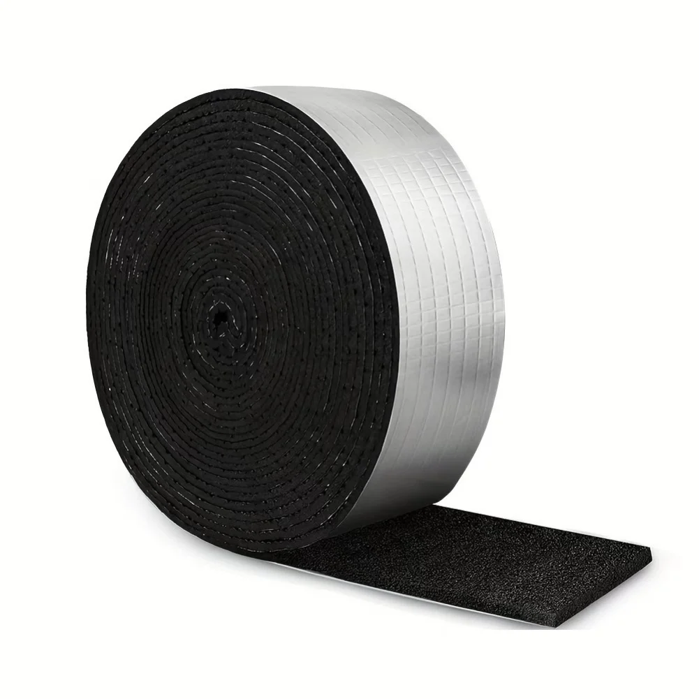 Pipe Insulation Foam - 柔軟な屋外用パイプ断熱テープ 10cm x 10m アルミ箔層付きフォームラップ 断熱・防水用