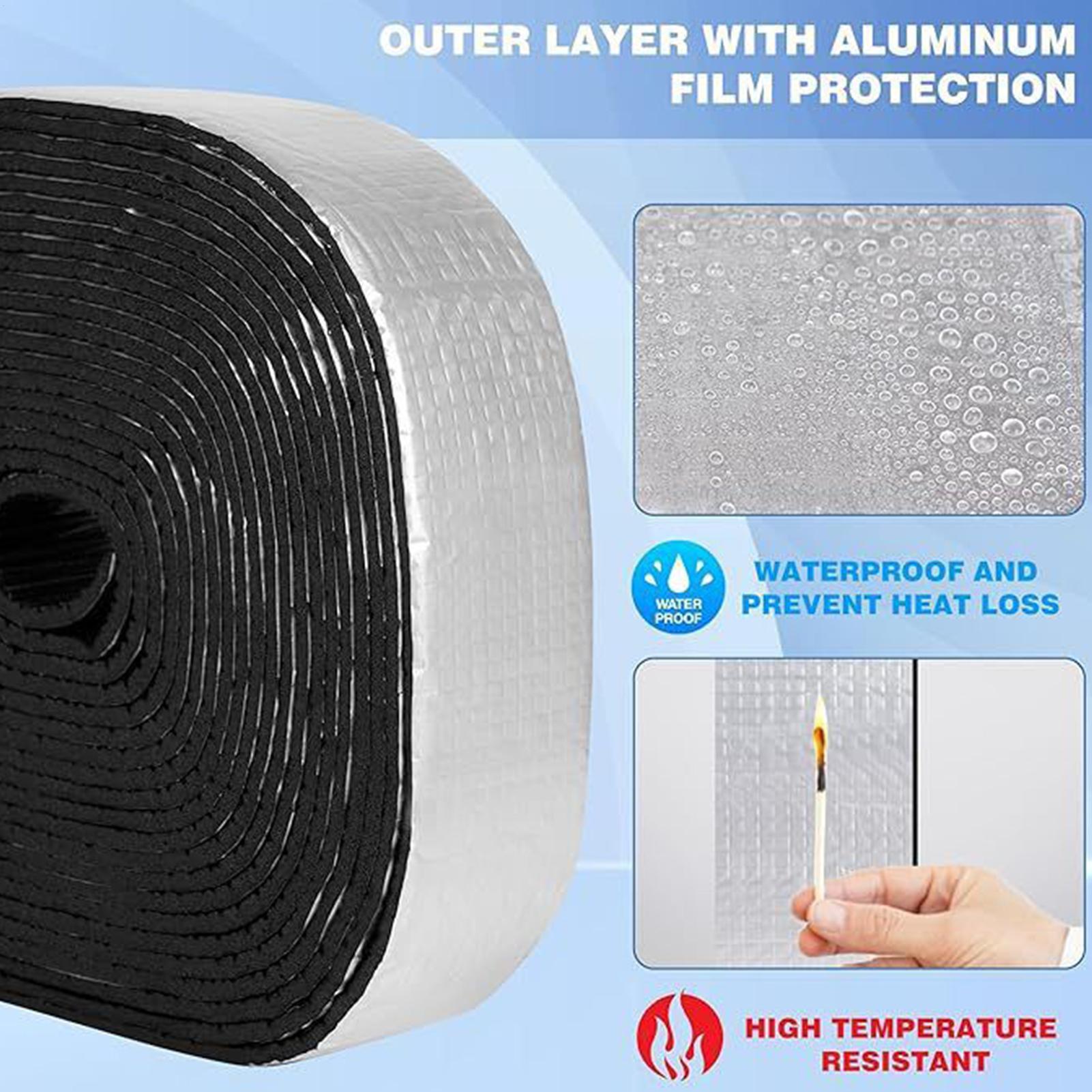 Pipe Insulation Foam - 発泡パイプカバー加熱冷却反射ラップ水道管断熱材ドア窓用寒い天候冬エアコン
