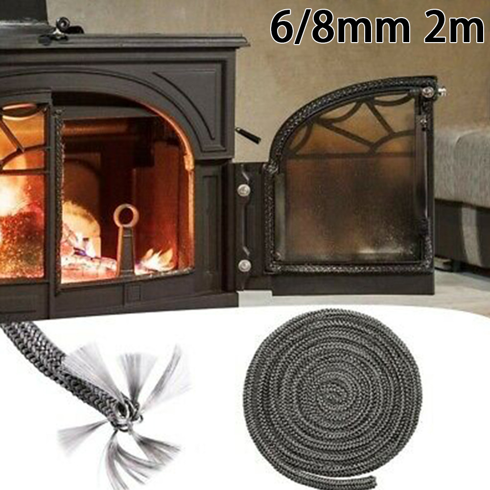 Home Improvement Stores - 薪ストーブ用ブラックストーブファイヤーロープ、ログバーナードアシール、ホームセンターアクセサリー、グラスファイバー、6mm、8mm、2m