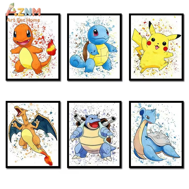 Home Improvement Kids - 1PC、アニメポケモンキャンバス絵画フシギダネポスターとプリント水彩壁アート画像家の装飾子供のギフト