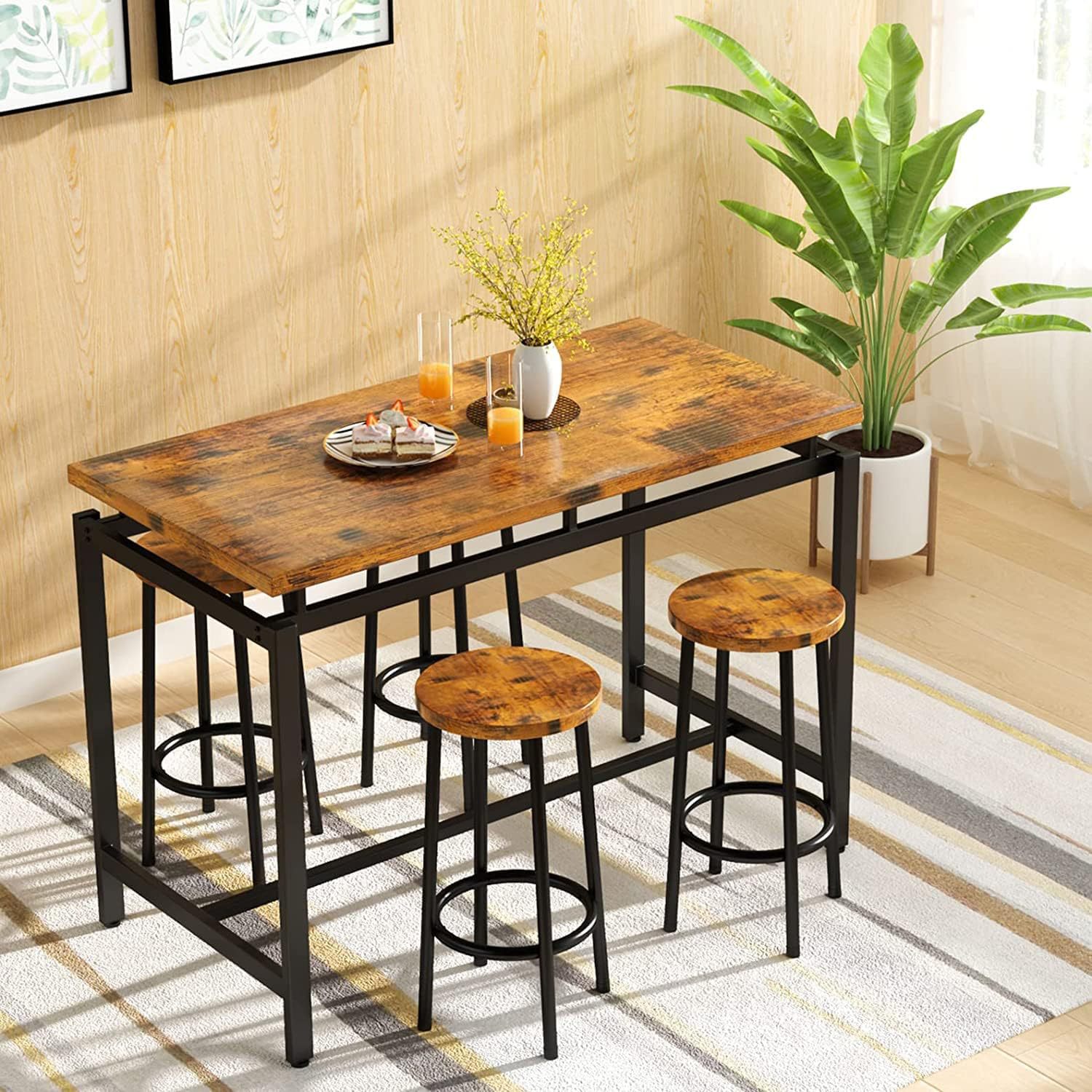 ダイニングテーブルと椅子の5点セット 家庭用キッチン ホーム - Home Improvement Kitchen Set のレビューと価格
