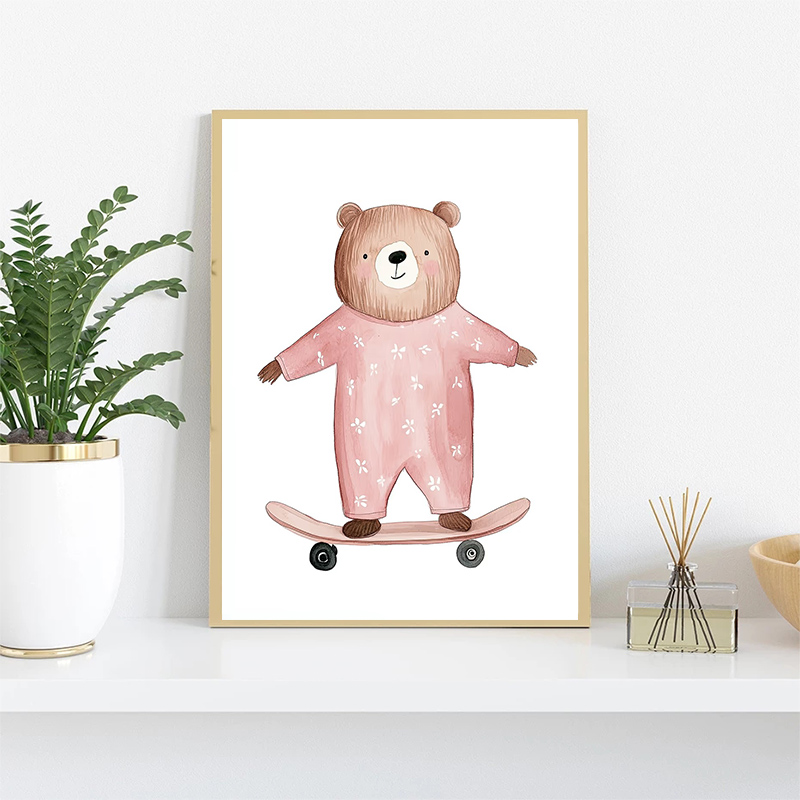 かわいい水彩ユニコーンマーメイドラマガチョウ鹿クマポスターキ - Home Improvement Kids のレビューと価格