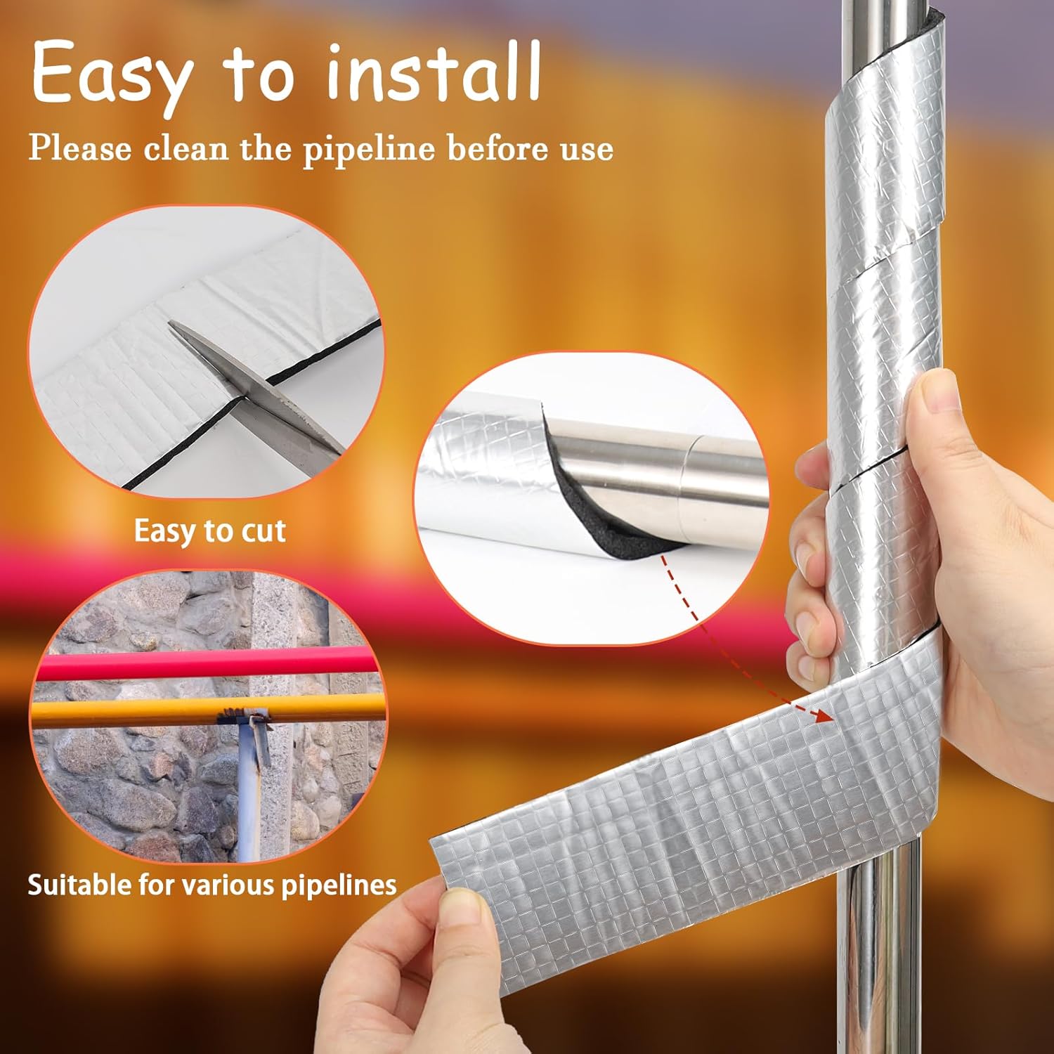 パイプ断熱材 自己粘着フォームと箔テープ 冷温水パイプの冬期 - Pipe Insulation Foam のレビューと価格